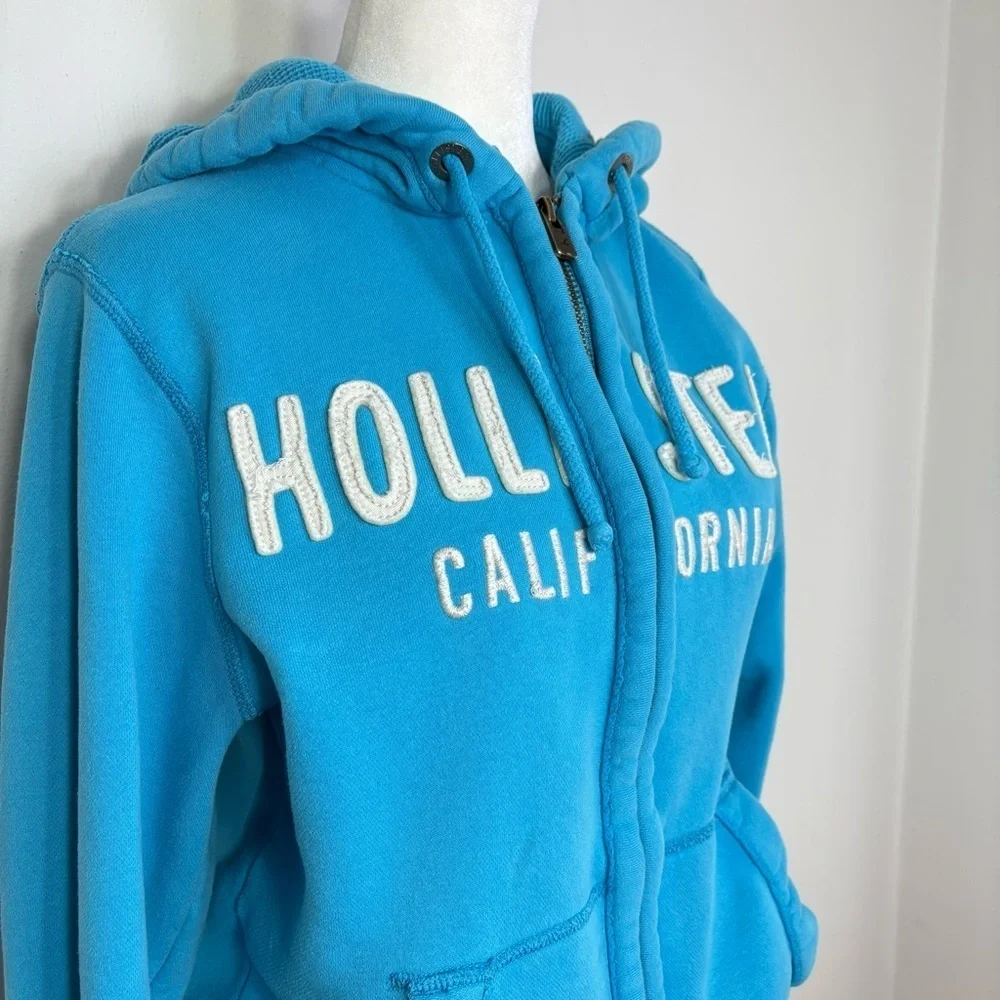 HOLLISTER California Y2K Zip Hoodie Jacket S Sky Blue